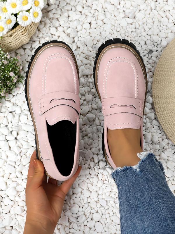 Solid Color Loafers