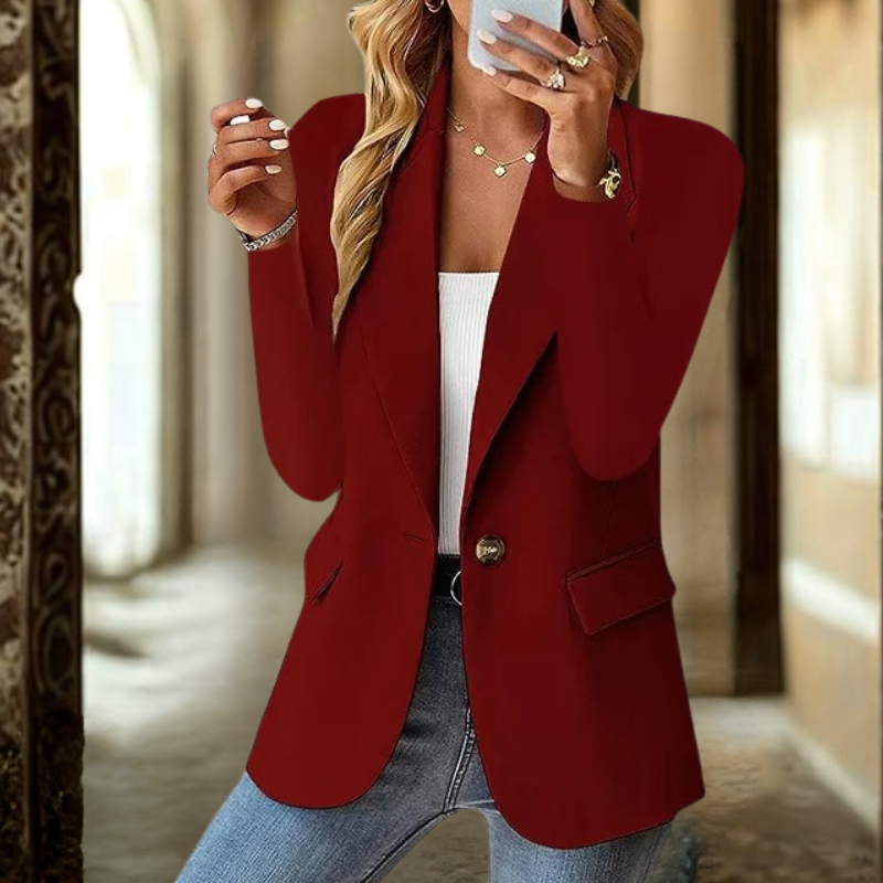 Minimalist Solid Color Blazer