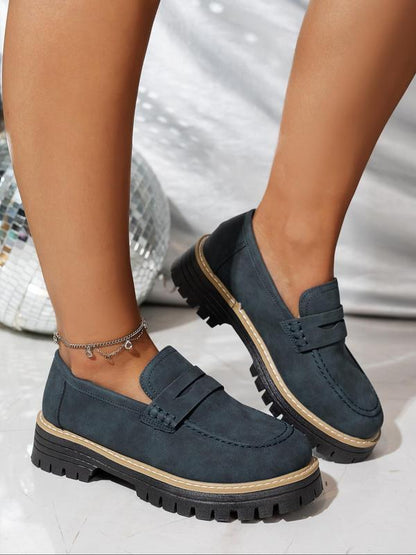 Solid Color Loafers