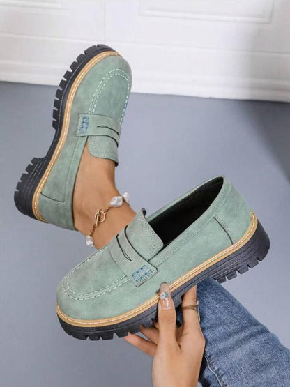 Solid Color Loafers