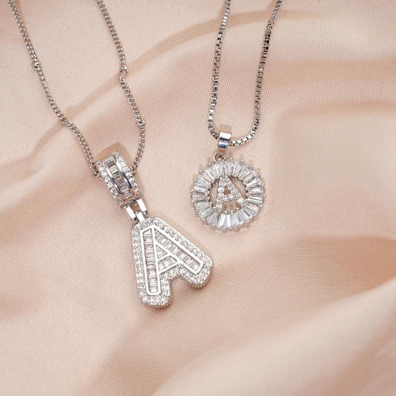 Zircon Stone Pendant Necklace (2 Pack)