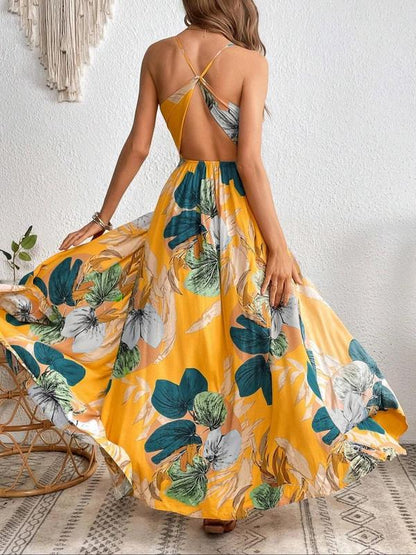 Floral Backless Summer Dress