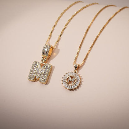 Zircon Stone Pendant Necklace (2 Pack)