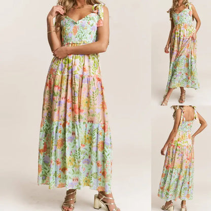 Floral Tie Shoulder Dress