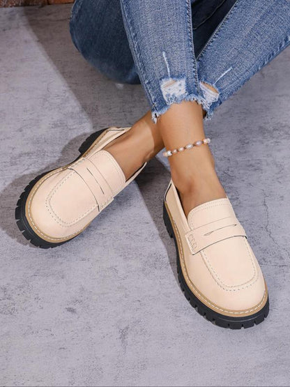 Solid Color Loafers