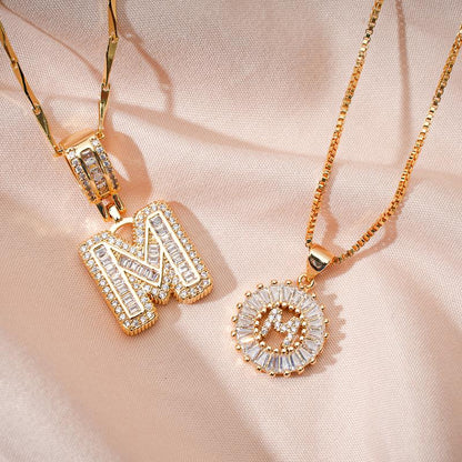 Zircon Stone Pendant Necklace (2 Pack)
