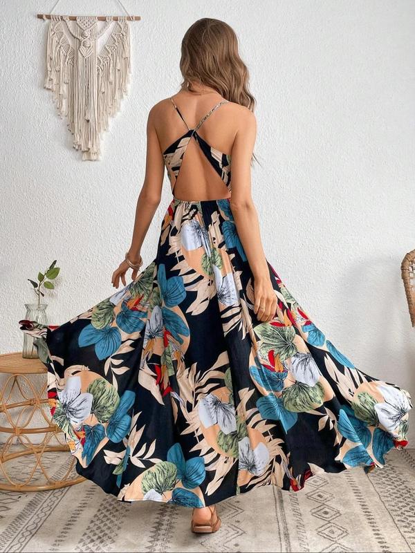 Floral Backless Summer Dress
