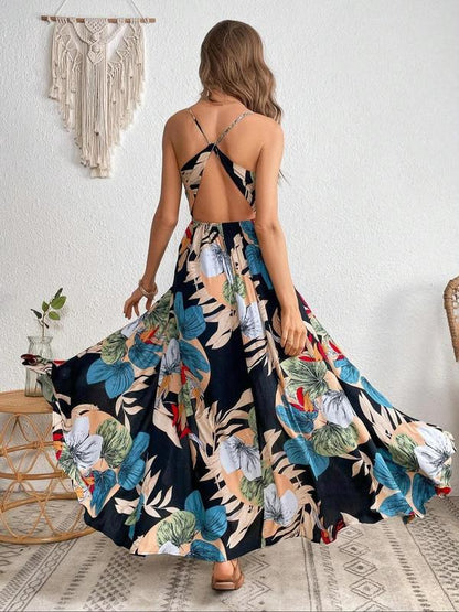 Floral Backless Summer Dress