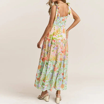 Floral Tie Shoulder Dress