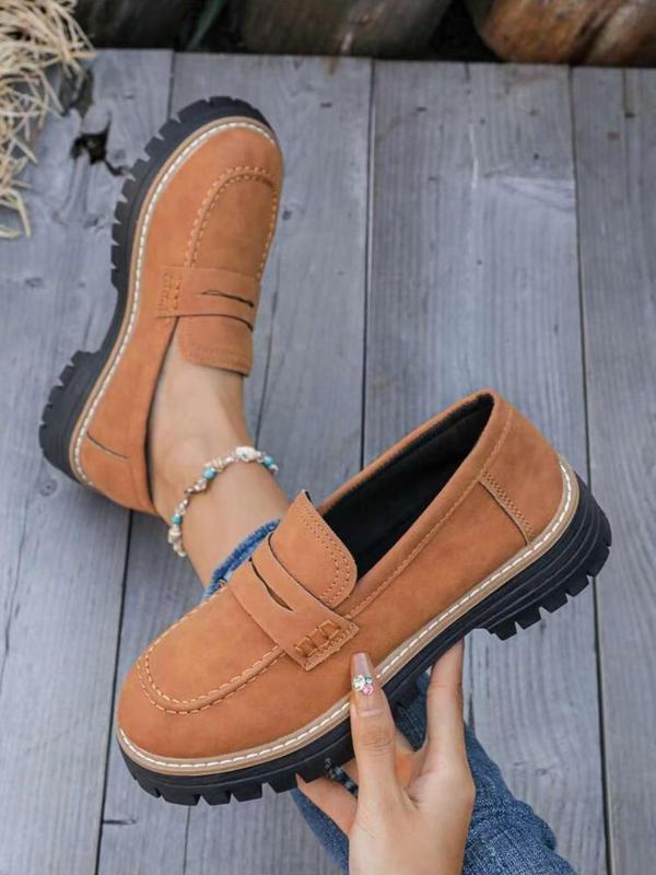 Solid Color Loafers