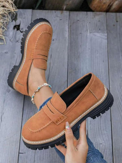 Solid Color Loafers