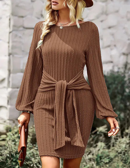 Knit Lantern Sleeve Dress