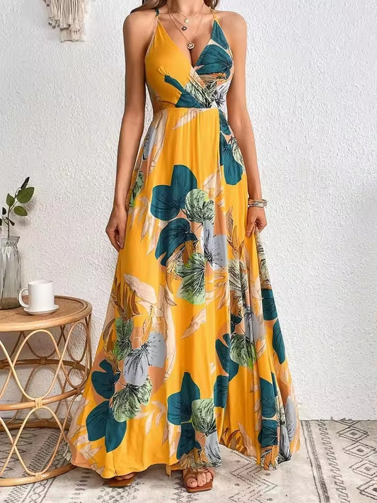 Floral Backless Summer Dress