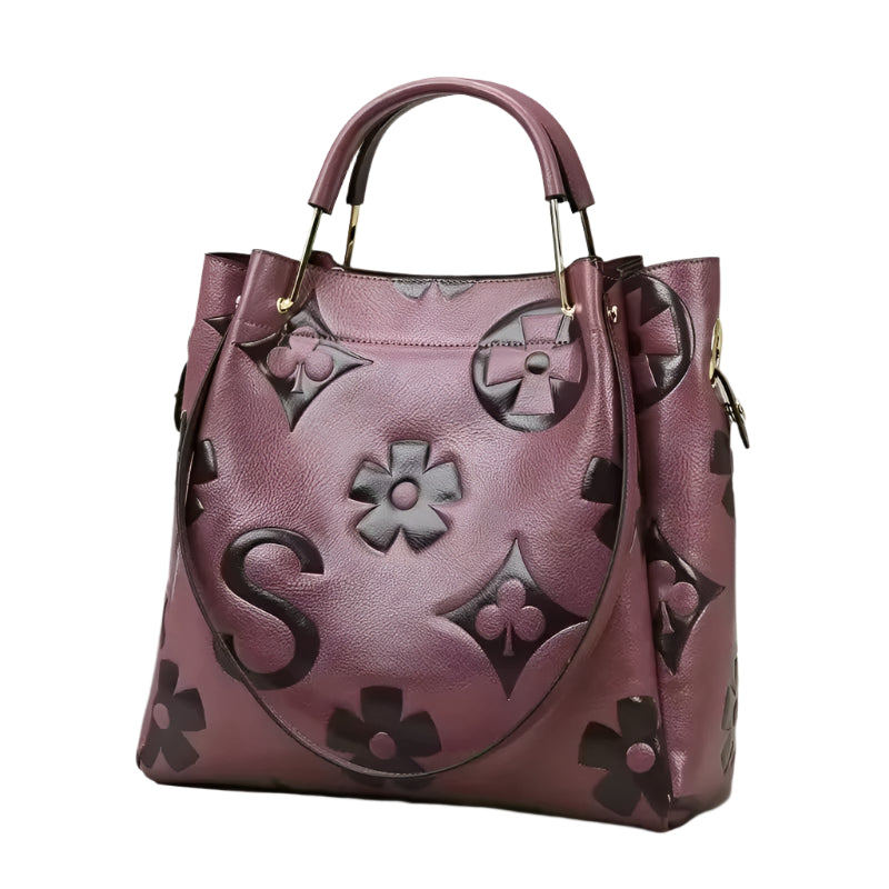 Floral Embossed Handbag