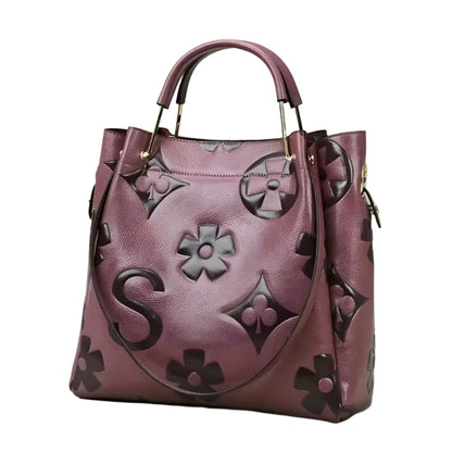 Floral Embossed Handbag