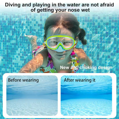 Clip On Swim Goggles with Nose Cover