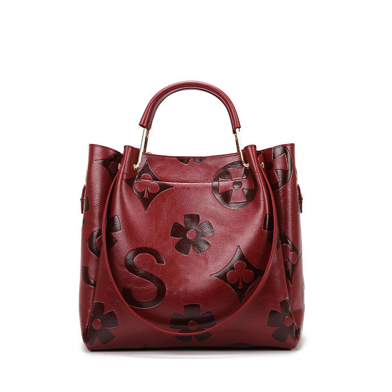 Floral Embossed Handbag