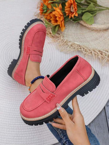 Solid Color Loafers