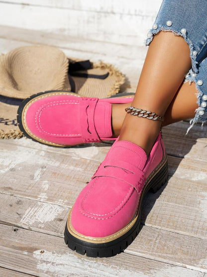 Solid Color Loafers