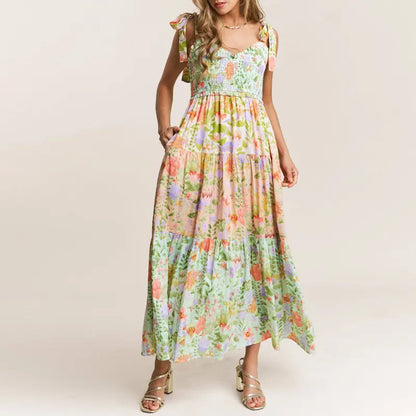 Floral Tie Shoulder Dress