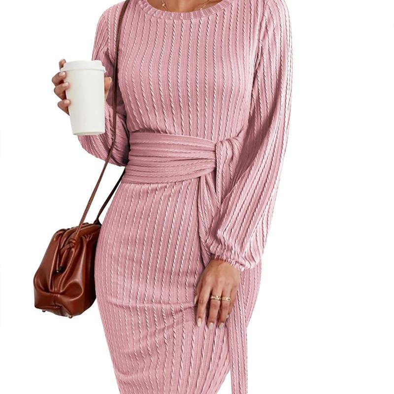 Knit Lantern Sleeve Dress