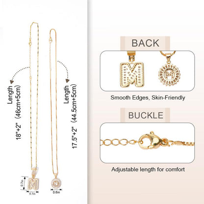 Zircon Stone Pendant Necklace (2 Pack)
