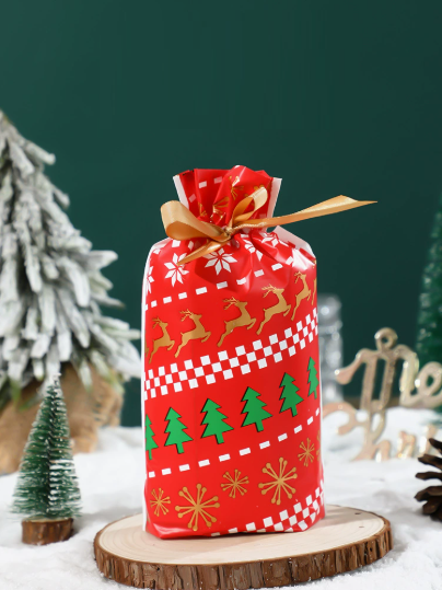 Christmas Drawstring Gift Bag Set