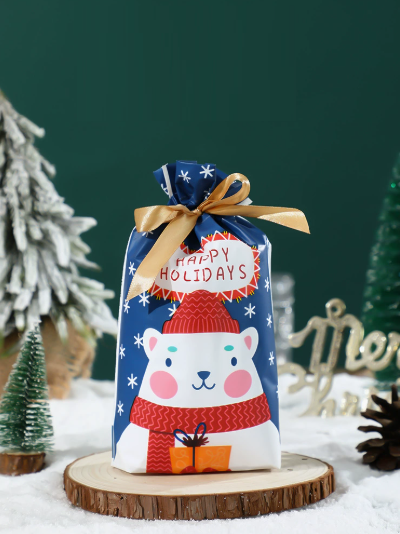 Christmas Drawstring Gift Bag Set