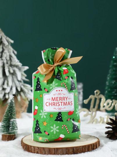 Christmas Drawstring Gift Bag Set